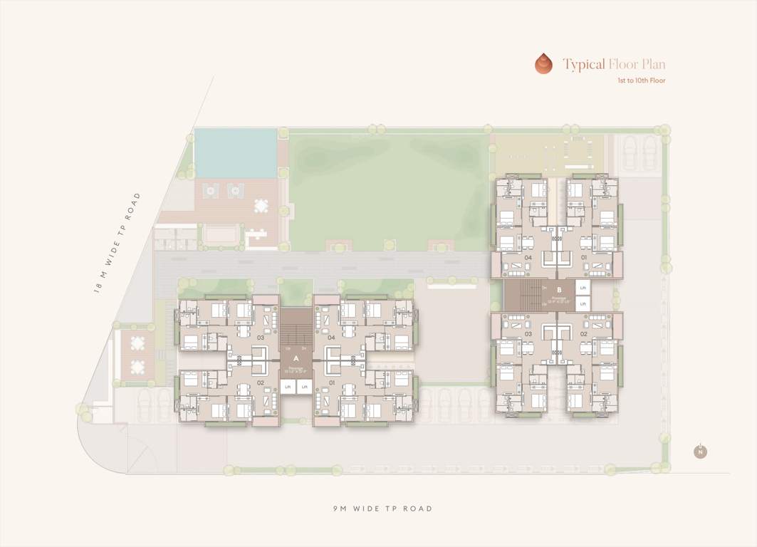  aria A Cluster Plan from 1st to 10th Floor