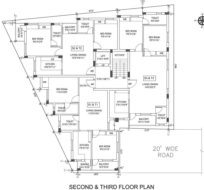  s darshan Vaikund's Darshan Cluster Plan from 2nd to 3rd Floor