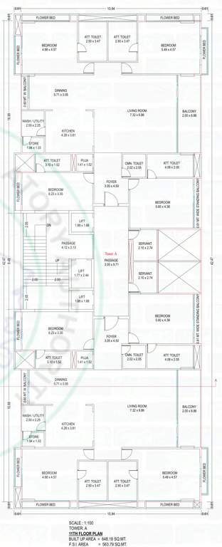  uma 2 0 residences Tower A Cluster Plan for 11th Floor