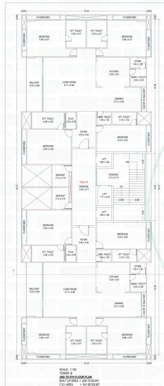  uma 2 0 residences Tower B Cluster Plan from 2nd to 6th Floor
