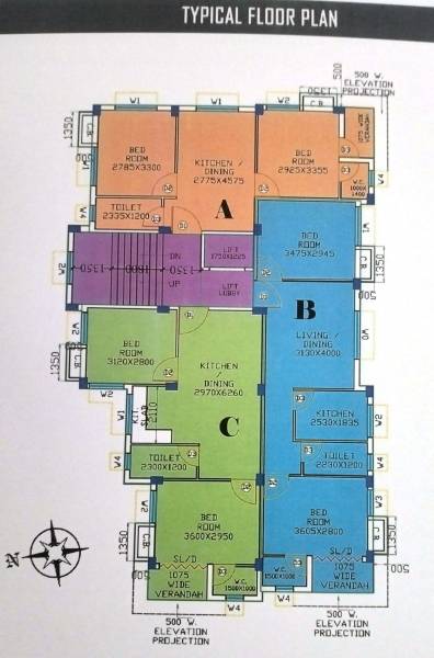  apartment Cluster Plan