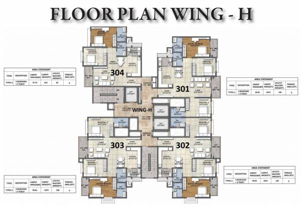  marina H Wing Cluster Plan from 1st to 21th Floor