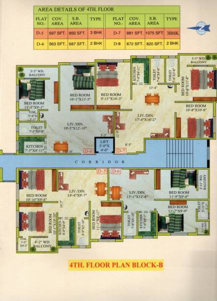  j-h-apartment Block B Cluster Plan for 4th Floor