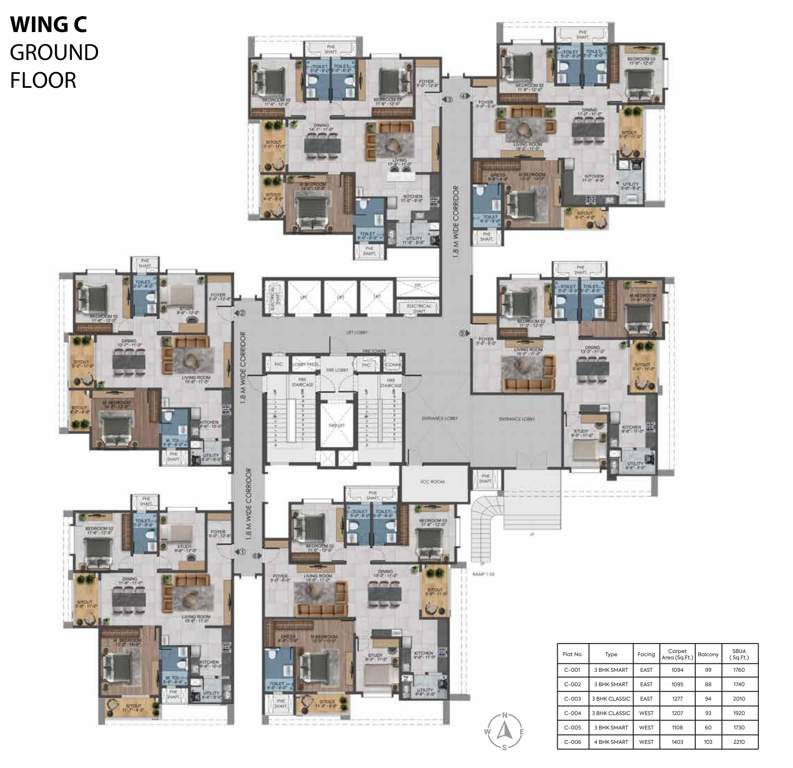  sarang by sumadhura phase ii Wing C Cluster Plan for ground Floor