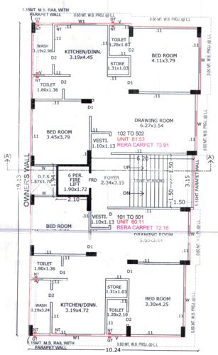  mohak-apartment Block A Cluster Plan from 1st to 5th Floor