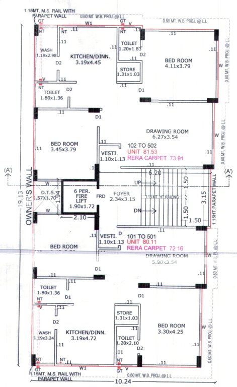  mohak apartment Block A Cluster Plan from 1st to 5th Floor