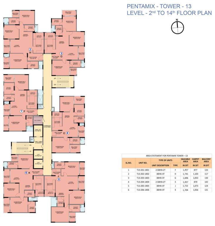  park cubix phase 2 13 Pentamix Cluster Plan from 2nd to 14th Floor
