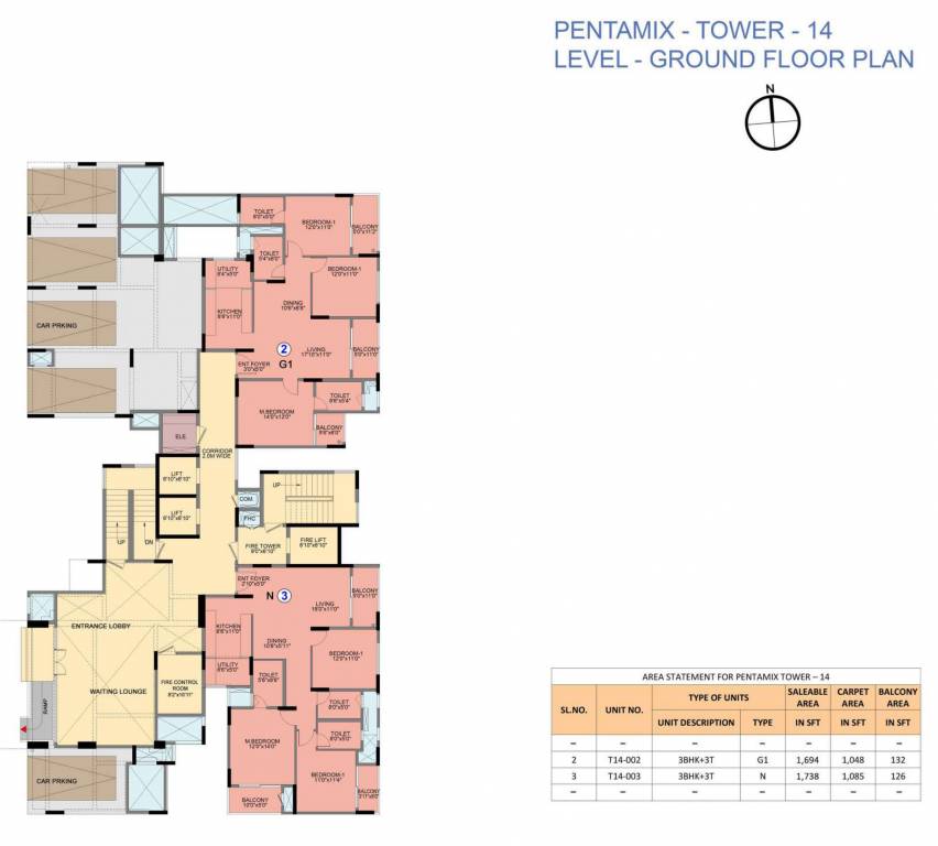  park cubix phase 2 14 Pentamix Cluster Plan for ground Floor