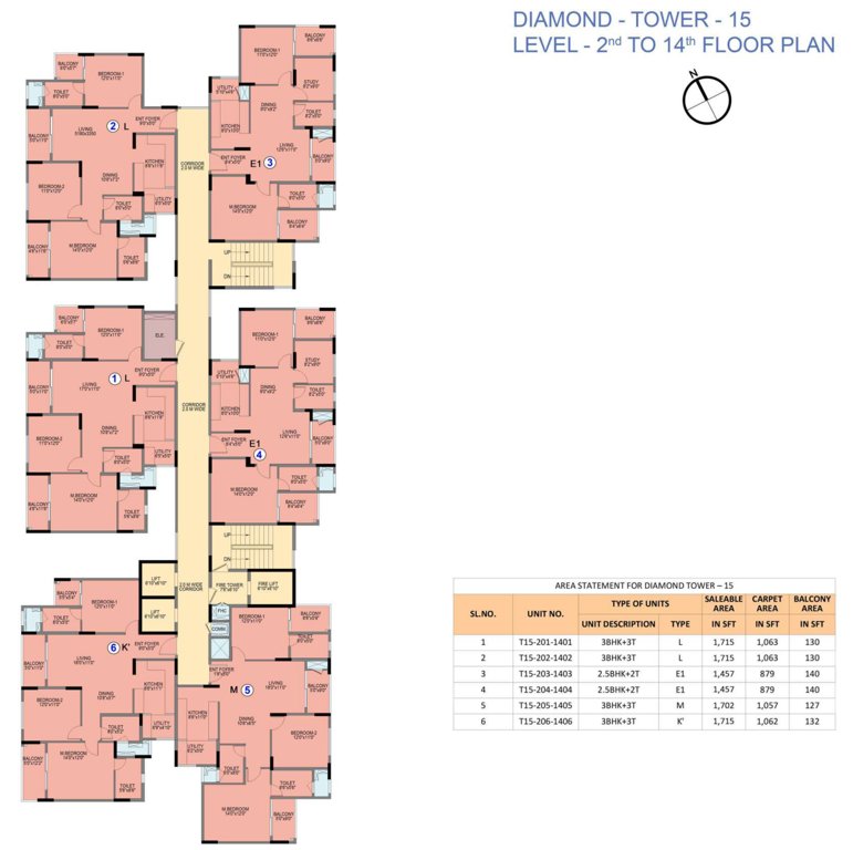  park cubix phase 2 15 Diamond Cluster Plan from 2nd to 14th Floor
