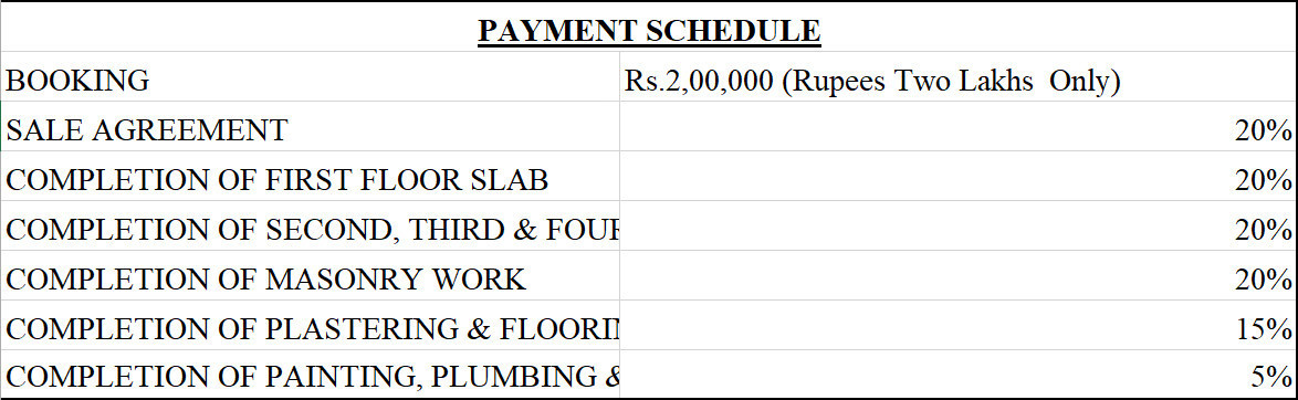 galaxy-tower Construction Linked Payment (CLP) Payment Plan