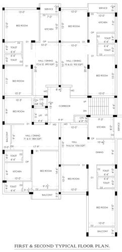  jayalakshmi-flats Jayalakshmi Flats Cluster Plan from 1st to 2nd Floor