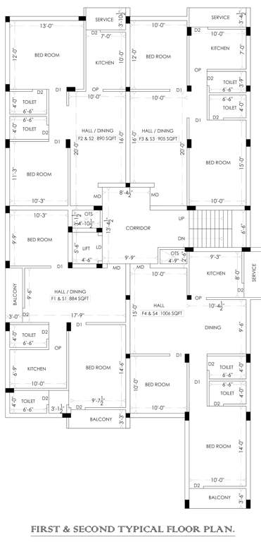  jayalakshmi flats Jayalakshmi Flats Cluster Plan from 1st to 2nd Floor