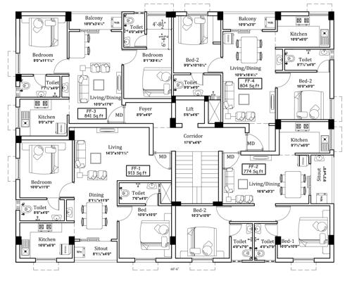  charan-viruksham Charan Viruksham Cluster Plan from 1st to 3rd Floor