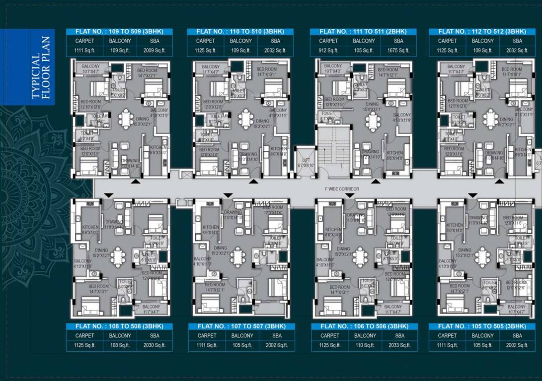 pearl Pearl Cluster Plan from 1st to 5th Floor