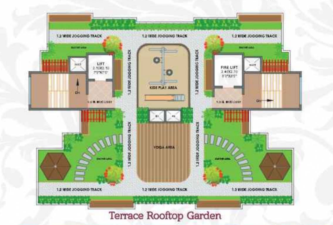  krishna iris Krishna Iris Cluster Plan for Terrace Garden Floor
