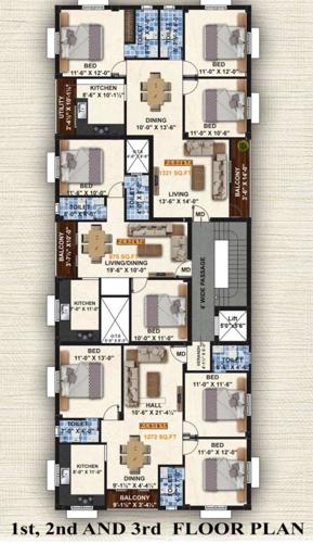  navarathna Navarathna Cluster Plan from 1st to 3rd Floor
