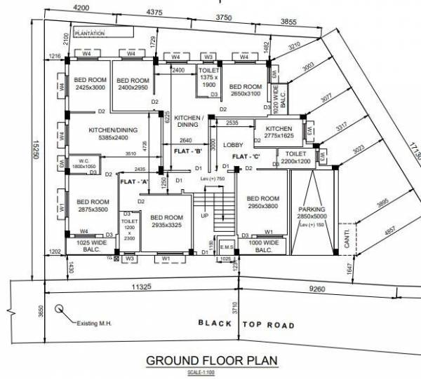  lakshmi-apartment Lakshmi Apartment Cluster Plan