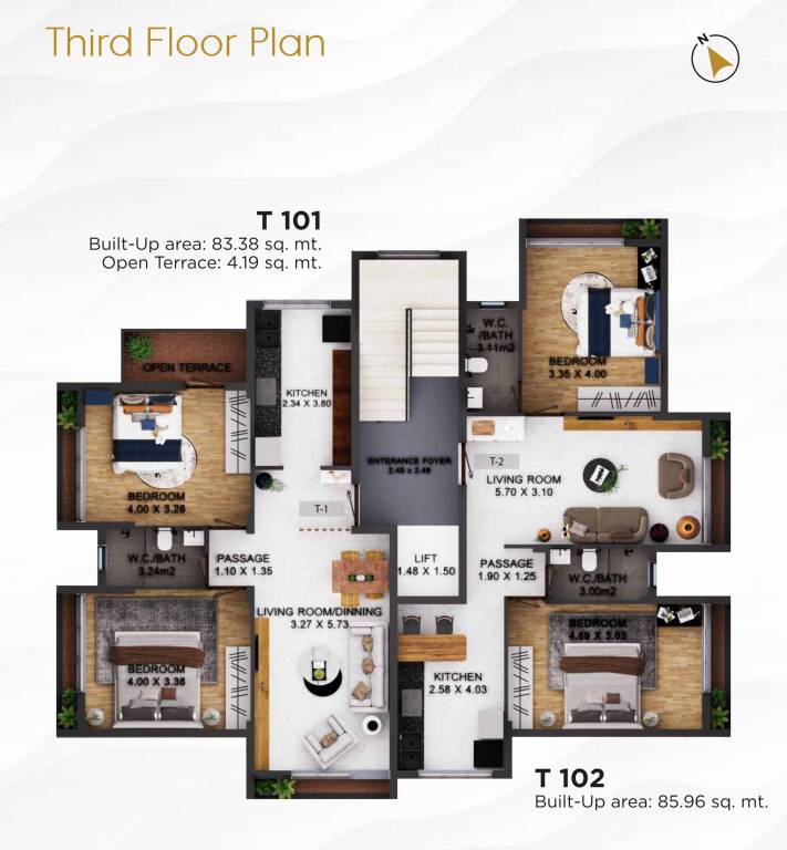  anandi greens Anandi Greens Cluster Plan for 3rd Floor