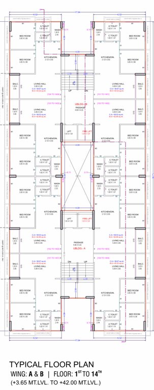 skyline Skyline Block A Cluster Plan from 1st to 14th Floor