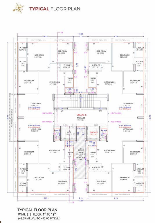 skyline Skyline Block E Cluster Plan from 1st to 12th Floor
