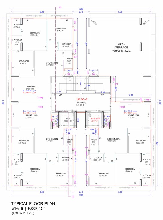 skyline Skyline Block E Cluster Plan from 1st to 13th Floor