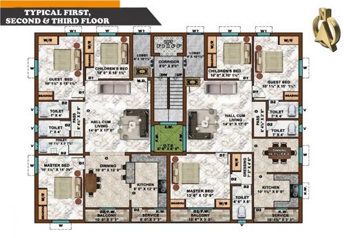  victoria-haven Victoria Haven Cluster Plan from 1st to 3rd Floor