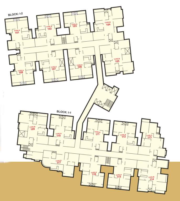  shiv aangan twin towers I1 Cluster Plan from 1st to 10th Floor