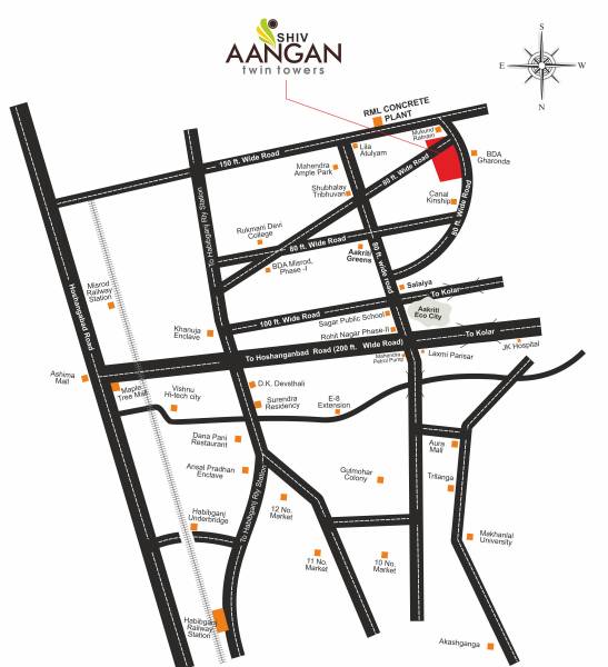  shiv-aangan-twin-towers Location Plan