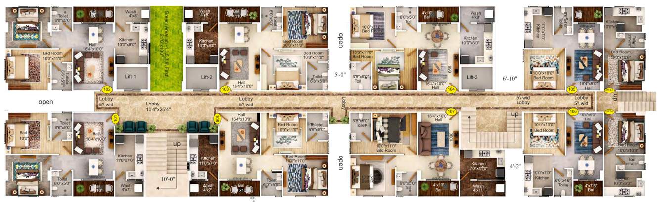  shanti marvella Building C Cluster Plan from 1st to 10th Floor