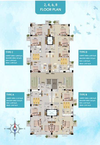  achyut-skyway Achyut Skyway Cluster Plan from 2nd to 8th Floor