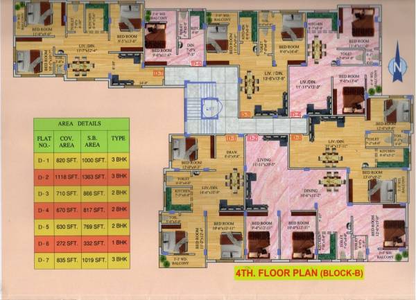  hanuman-apartment- Block B Cluster Plan for 4th Floor