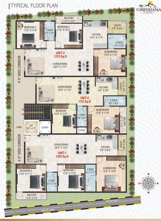  giri dhama residency Giri Dhama Residency Cluster Plan from 1st to 4th Floor