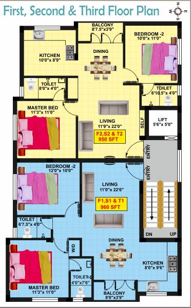  sarvaam Sarvaam Cluster Plan from 1st to 3rd Floor