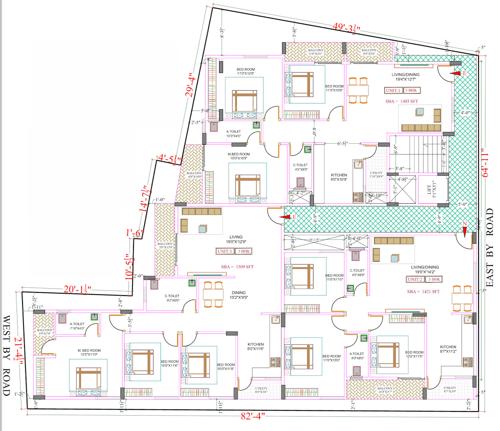  slv-brundavan SLV Brundavan Cluster Plan from 1st to 5th Floor