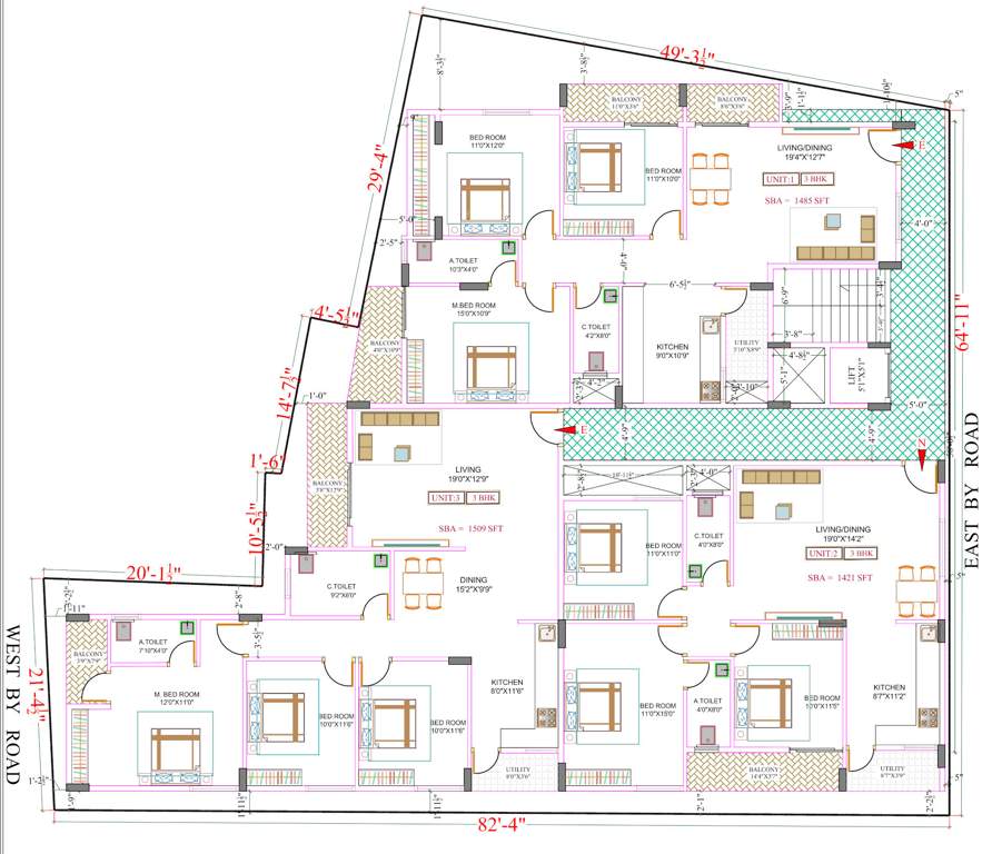  slv brundavan SLV Brundavan Cluster Plan from 1st to 5th Floor