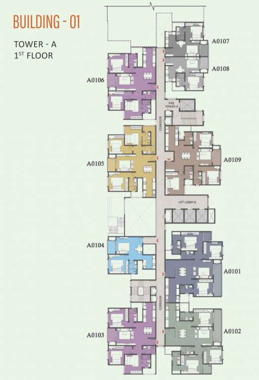 brigade eternia Tower A Cluster Plan for 1st Floor