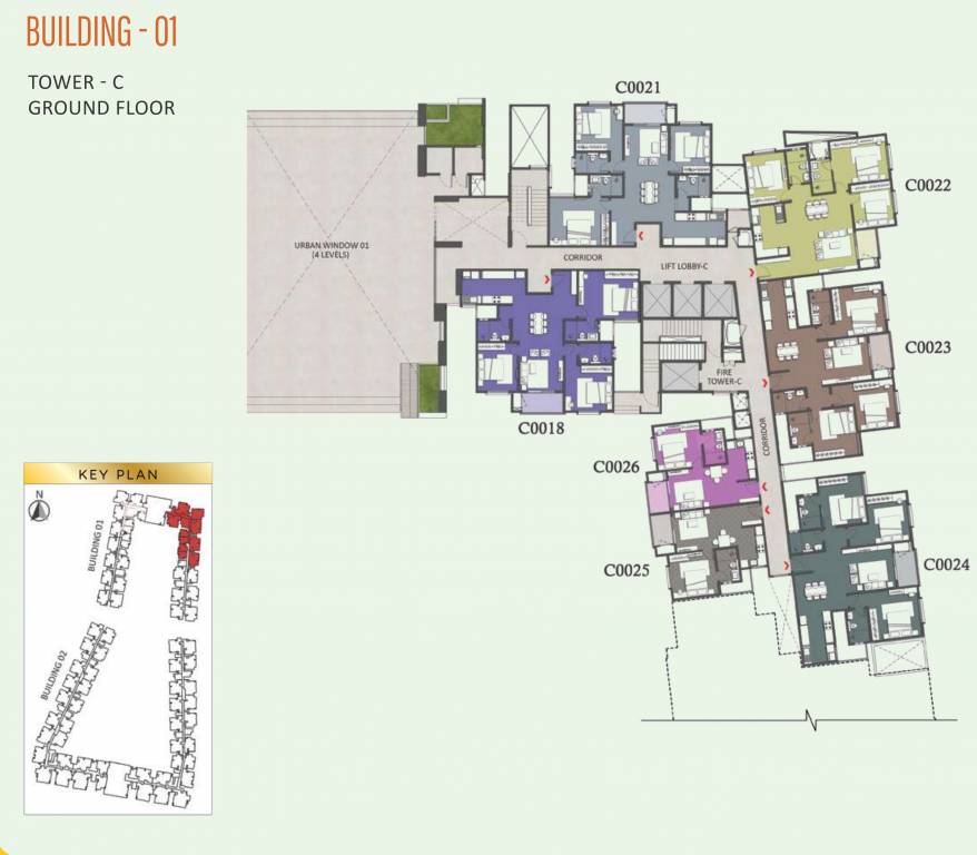 brigade eternia Tower C Cluster Plan for ground Floor