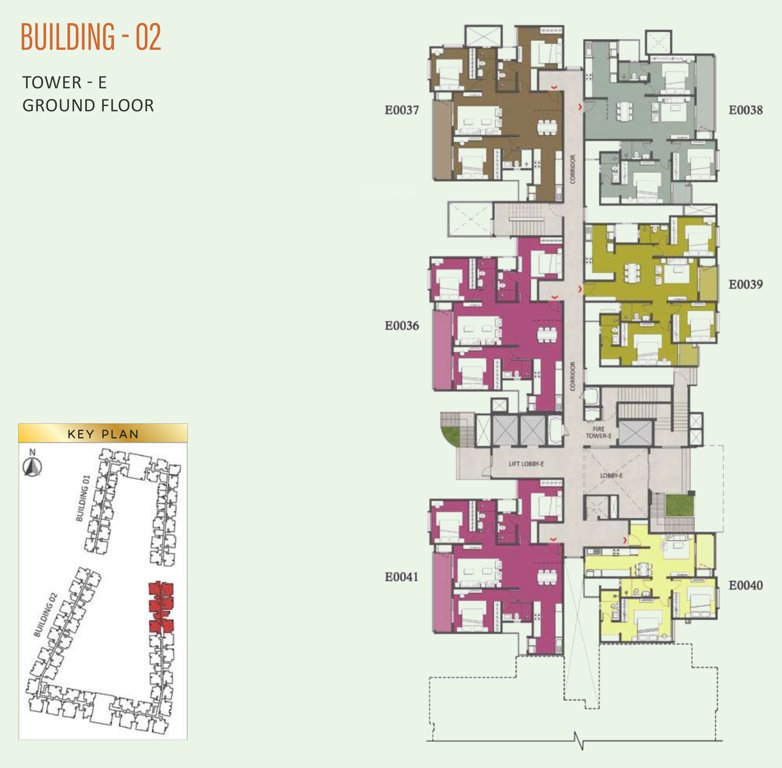 brigade eternia Tower E Cluster Plan for ground Floor