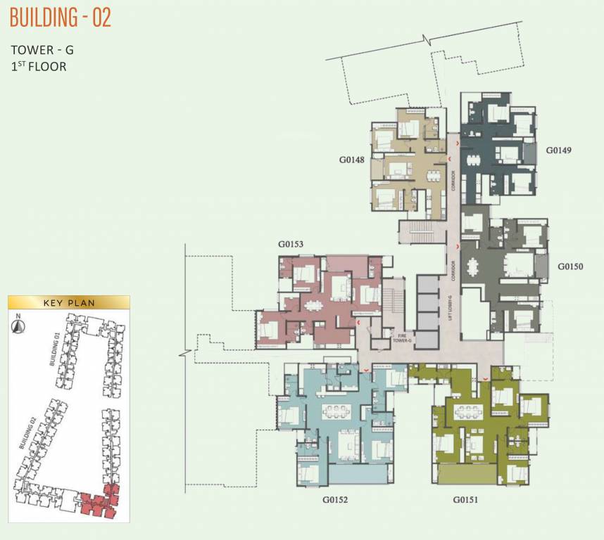 brigade eternia Tower G Cluster Plan for 1st Floor