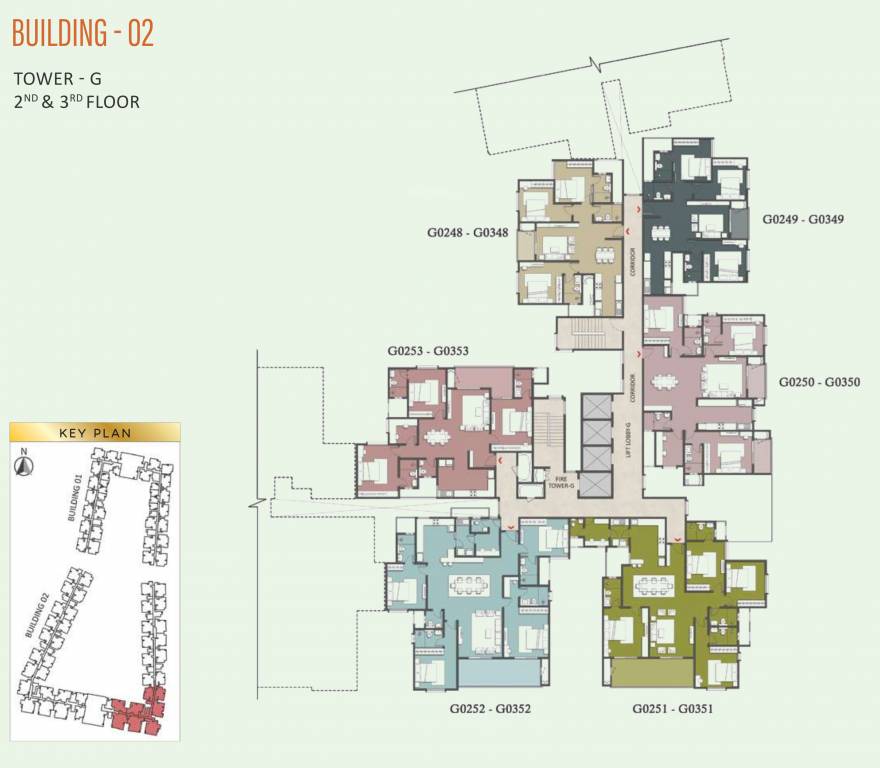 brigade eternia Tower G Cluster Plan from 2nd to 3rd Floor