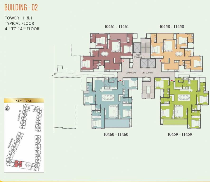brigade eternia Tower H, I Cluster Plan for 4th Floor