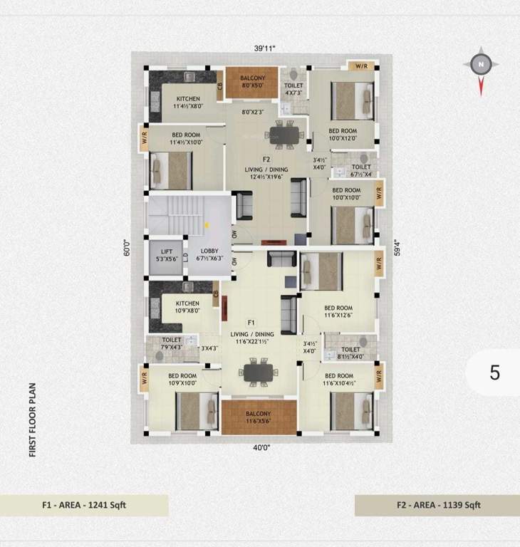  sriram flats Sriram Flats Cluster Plan for 1st Floor
