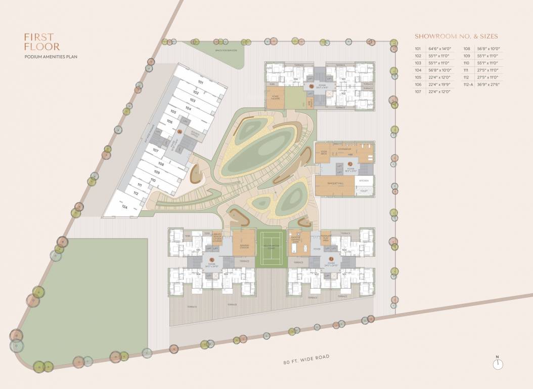  celestial Block A,B,C,D,E Cluster Plan for 1st Floor