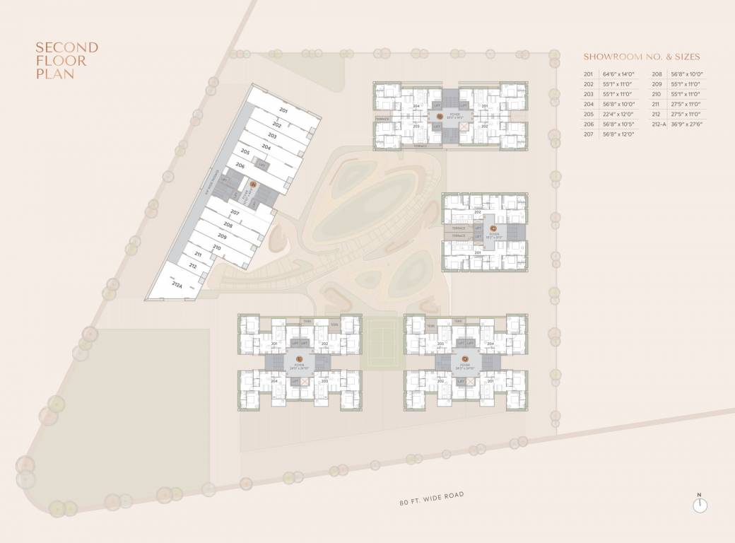  celestial Block A,B,C,D,E Cluster Plan for 2nd Floor