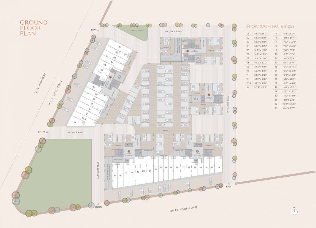  celestial Block A,B,C,D,E Cluster Plan for ground Floor