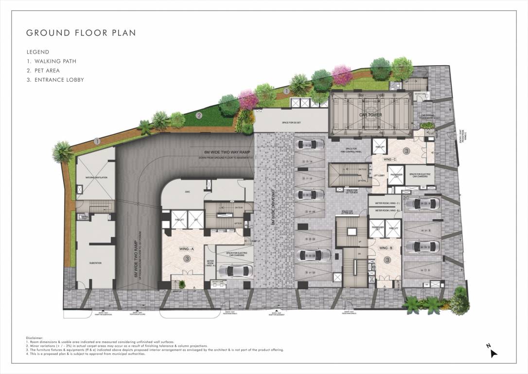  rustomjee prive Wing A, B & C Cluster Plan for ground Floor