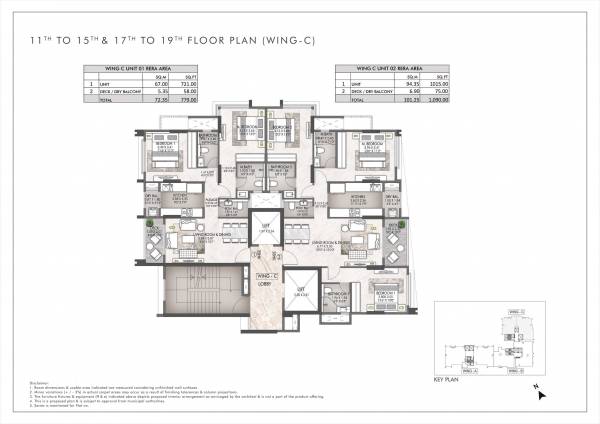  rustomjee-prive Wing C Cluster Plan