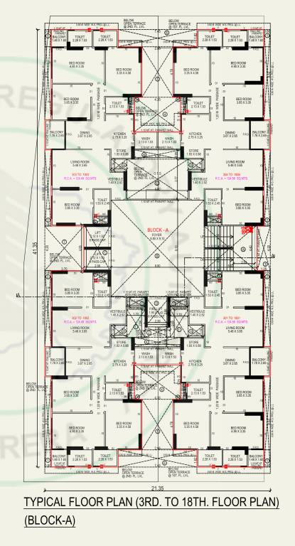  aasthaa magnolia A Cluster Plan from 3rd to 18th Floor