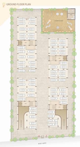  gunjan-flat Tower A B C D Cluster Plan for ground Floor
