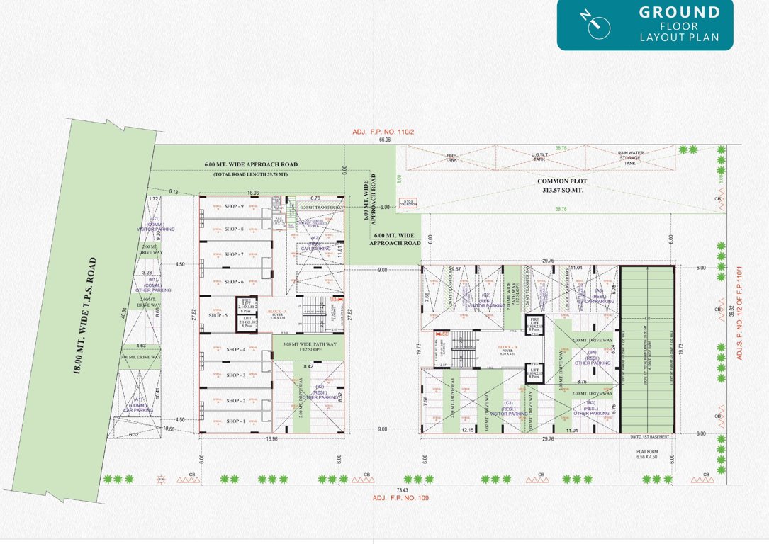  satyam luxuria Block A, B Cluster Plan for ground Floor